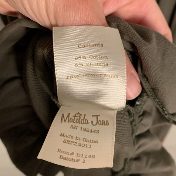 Matilda, Jane serendipity, olive green baby doll style dress girls, size 8 - Picture 10 of 11